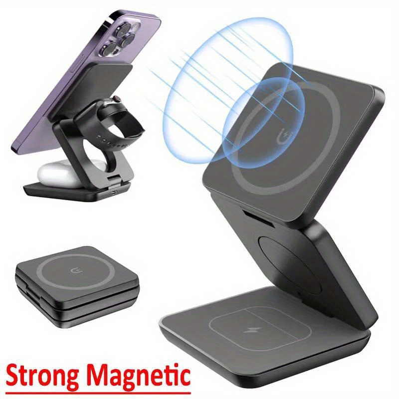 Wireless Charger 3 In 1 - Foldable 3 in 1 Fast Wireless