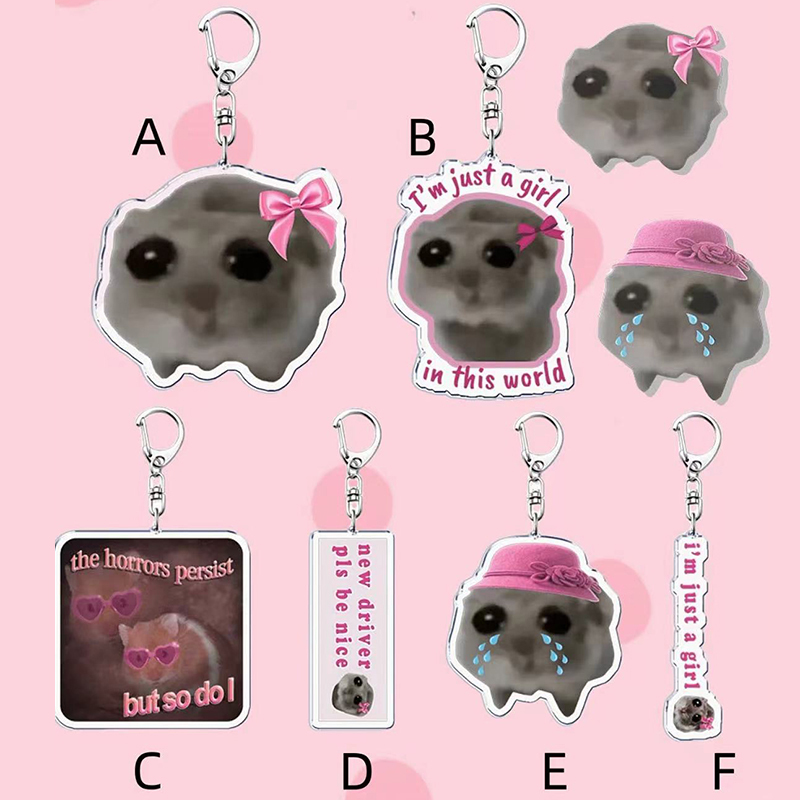 Tech Accessories Bag - Acrylic Pink Bow Cute Sand Hamster