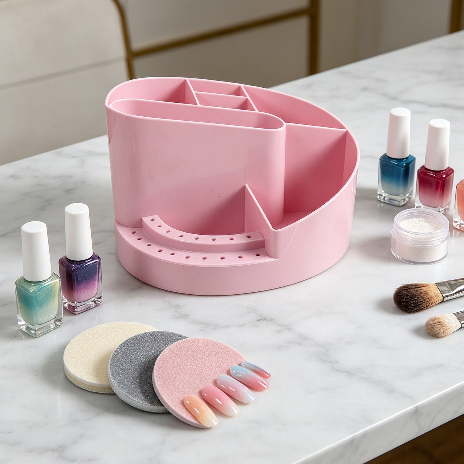 Tech Accessories Desk - Nail Organizer Storage Box 7 Compartments