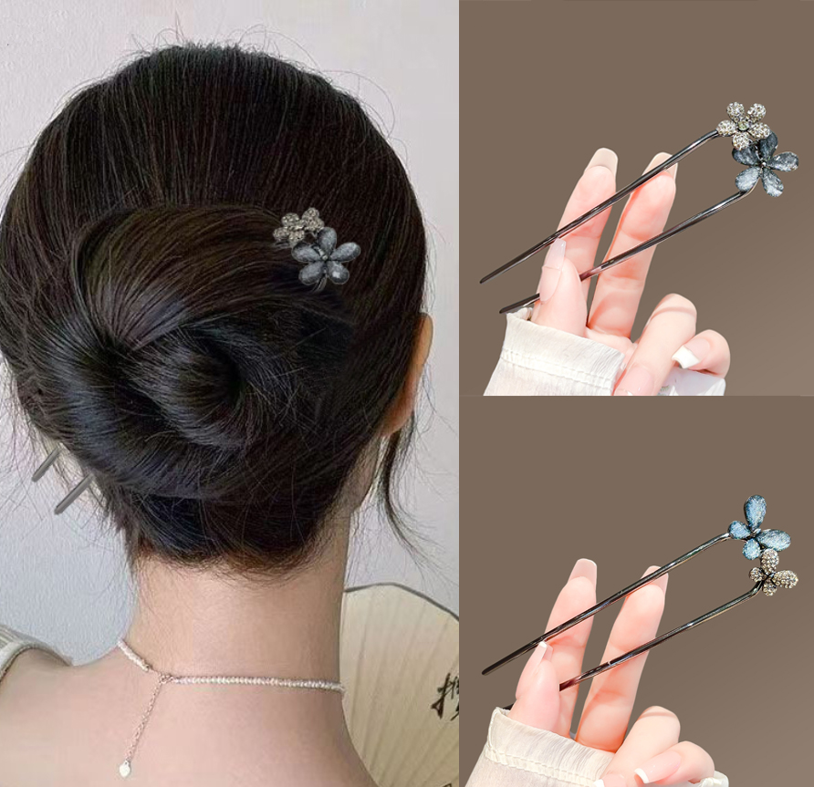 Tech Hair Accessories - Vintage Floral Butterfly Hair Stick For