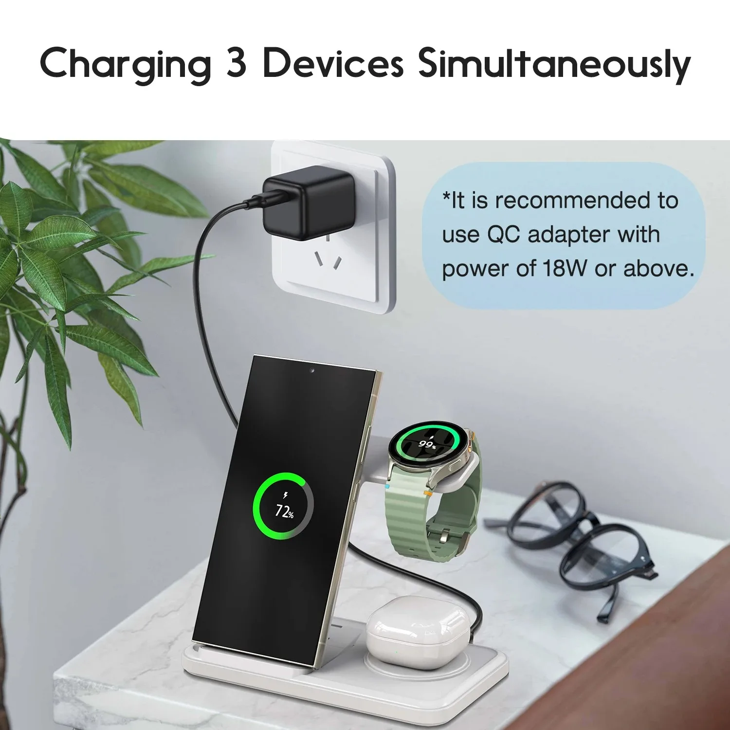 Desktop 3-in-1 Wireless Charge - Wireless Charger 3 In 1 评论和价格