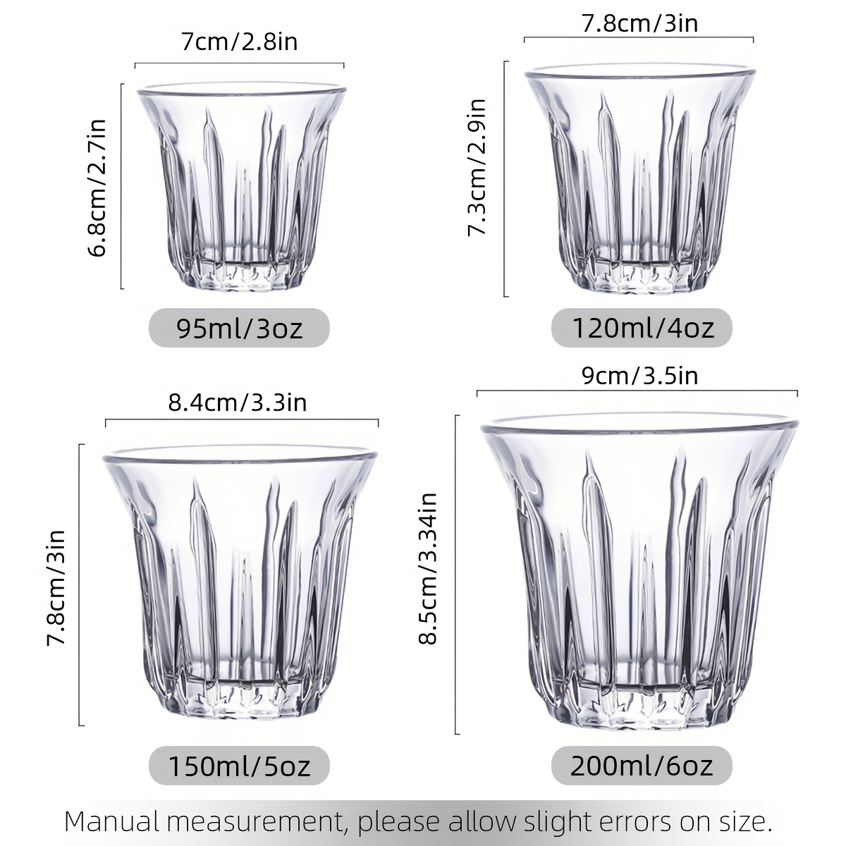 2 Pack Espresso Cups, Clear Gl - Tech Accessories For Office 评论和价格