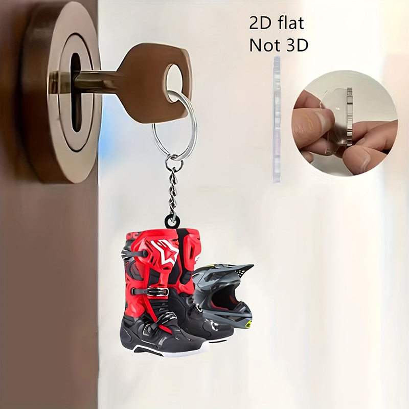 2PCS 2D Flat Motocross Keychai - Tech Accessories Bag 评论和价格
