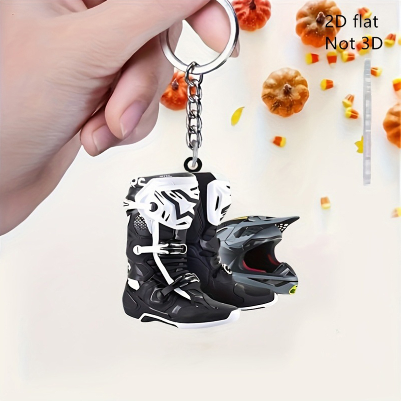 2PCS 2D Flat Motocross Keychai - Tech Accessories Bag 评论和价格
