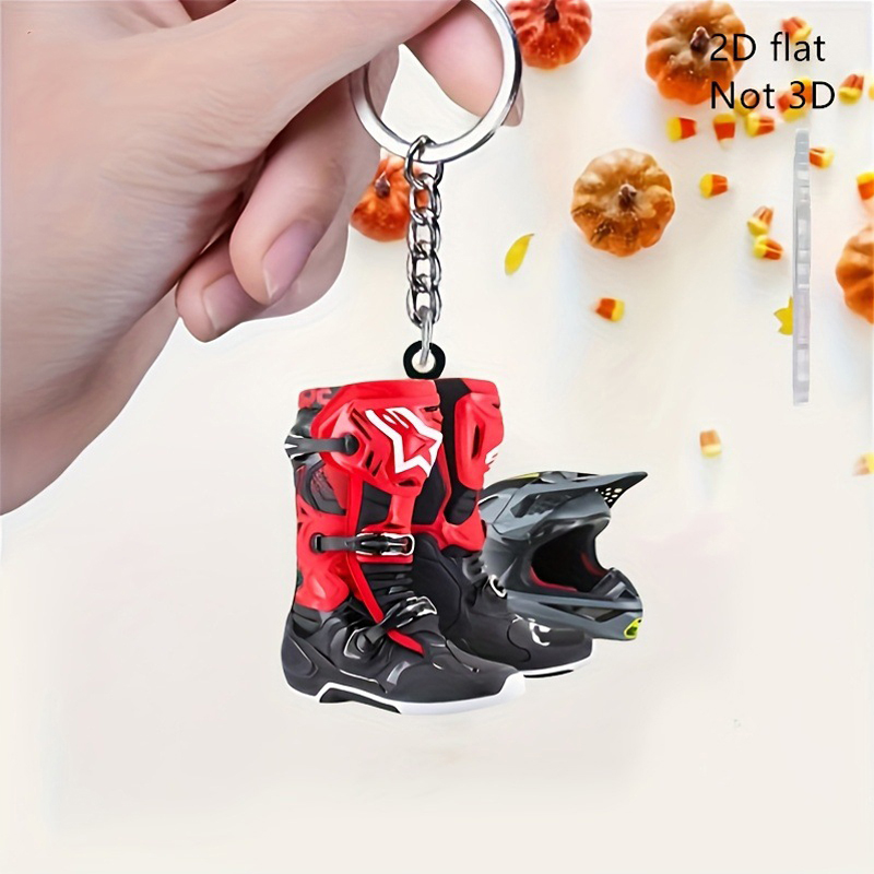2PCS 2D Flat Motocross Keychai - Tech Accessories Bag 评论和价格