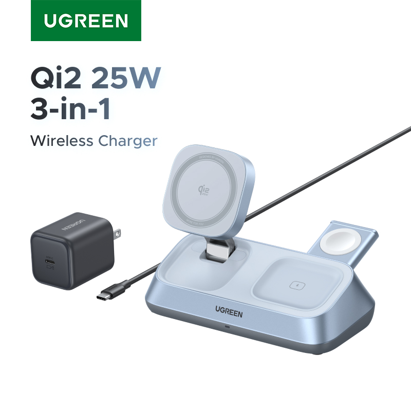 UGREEN Qi2 25W MAX Magnetic Wi - Wireless Charger 3 In 1 评论和价格