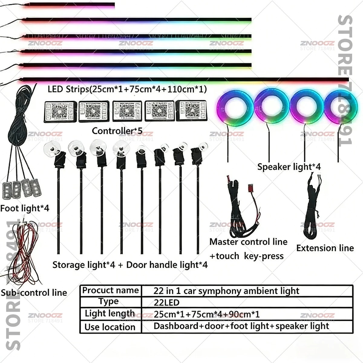 22in1 RGB Car Interior Acrylic - Tech Accessories Renault 评论和价格