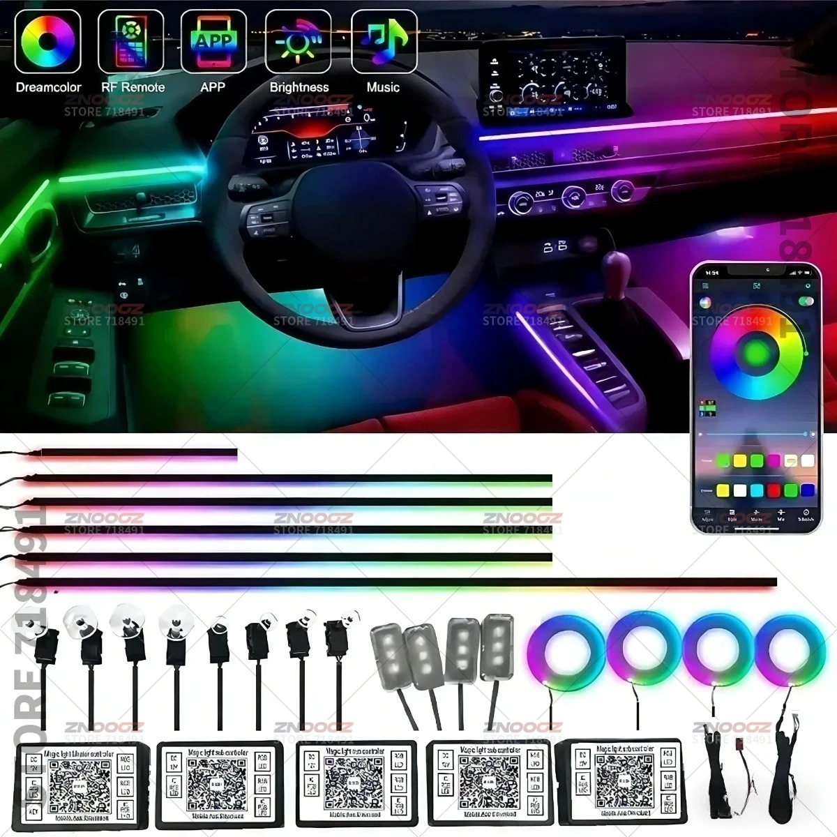 22in1 RGB Car Interior Acrylic - Tech Accessories Renault 评论和价格