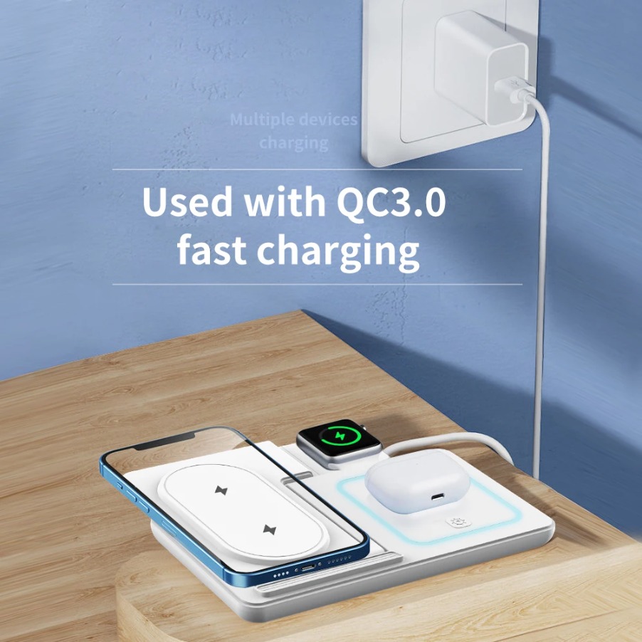 3 in 1 Foldable Night LED Ligh - Wireless Charger 3 In 1 评论和价格