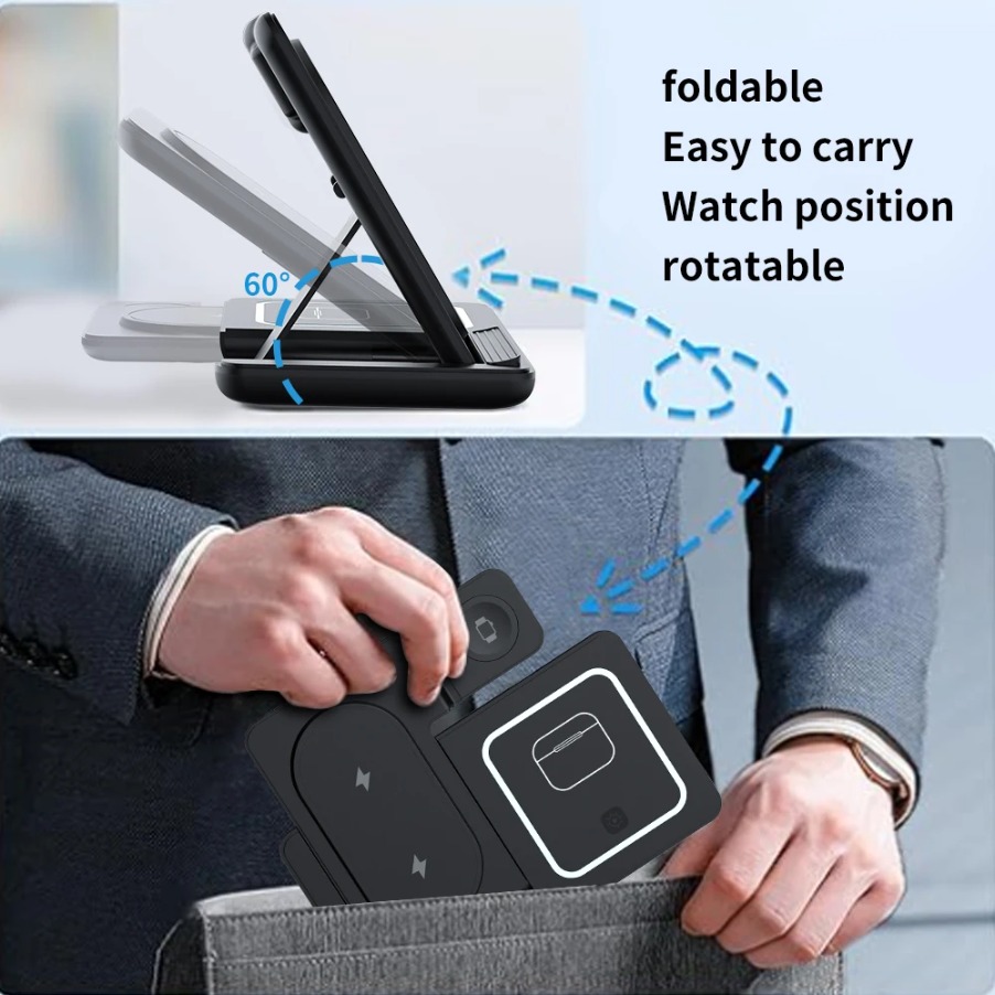 3 in 1 Foldable Night LED Ligh - Wireless Charger 3 In 1 评论和价格