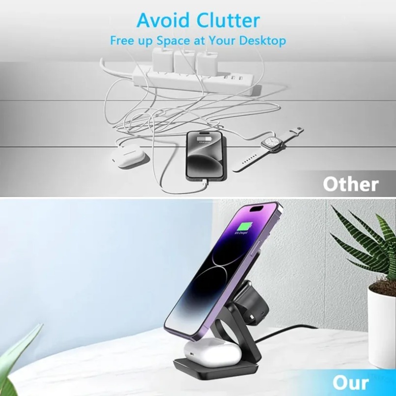 3 in 1 Foldable Magnetic Wirel - Wireless Charger 3 In 1 评论和价格