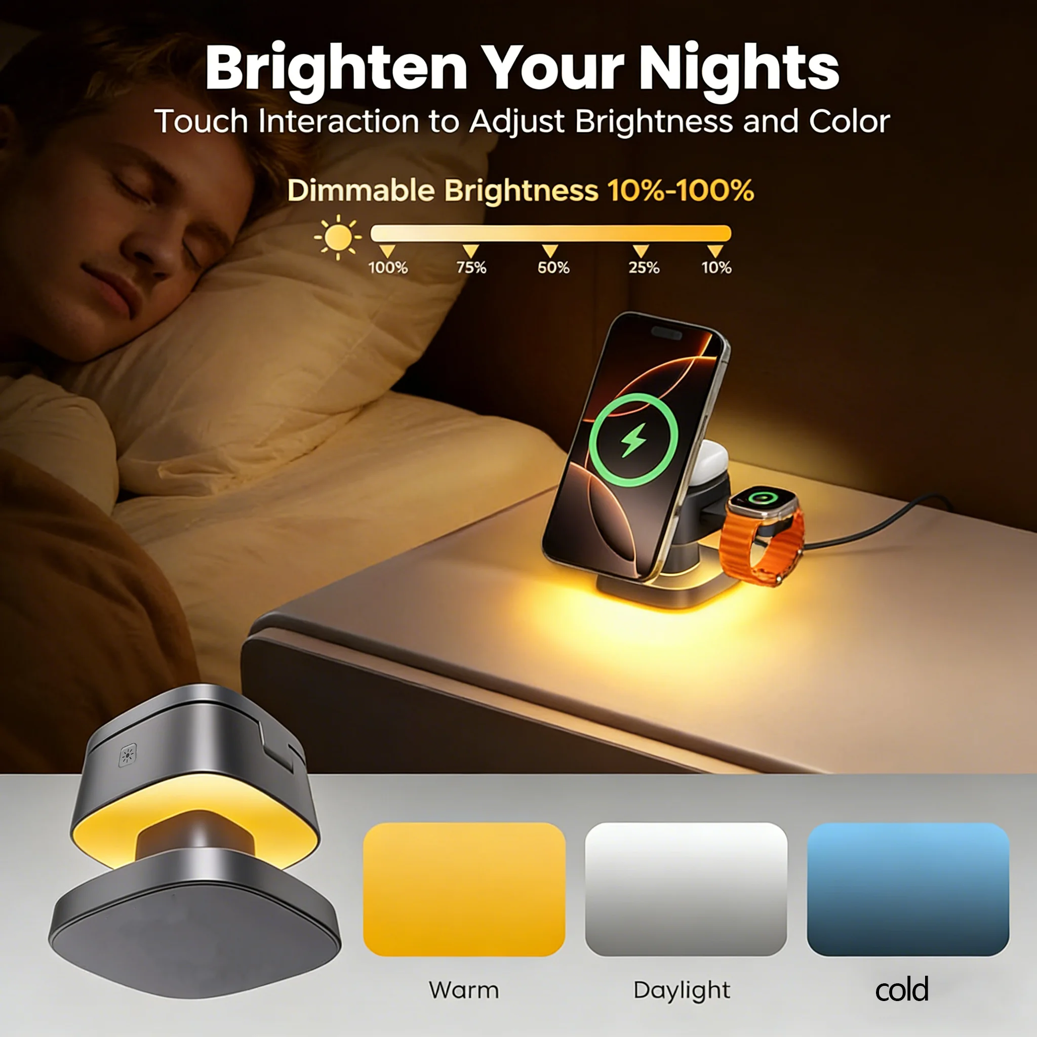 TIMESS Night Light Mashroom Wi - Wireless Charger 3 In 1 评论和价格
